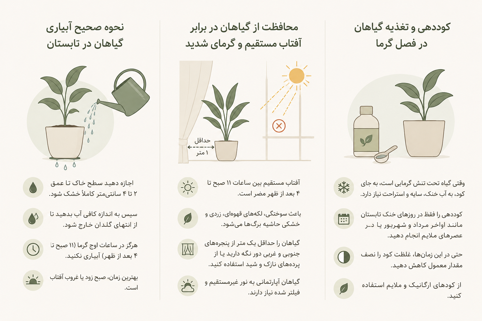 مراقبت از گیاهان در گرما