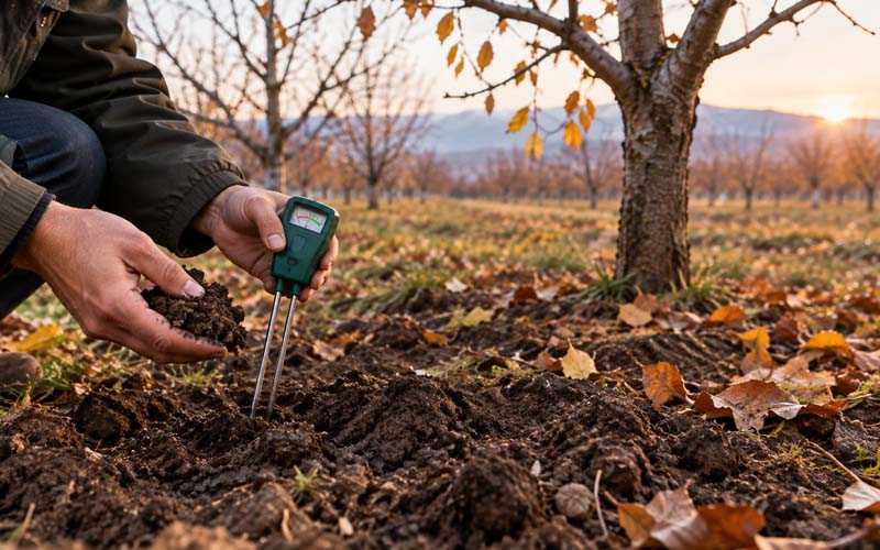 آبیاری درختان در پاییز